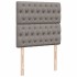 Cama box spring con colchón tela gris taupe 80x200