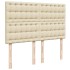 Cama box spring con colchón tela color crema 140x190