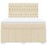 Cama box spring con colchón tela color crema 140x190