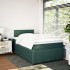 Cama box spring con colchón terciopelo verde oscuro 120x200