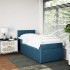 Cama box spring con colchón terciopelo azul 90x200
