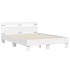 Estructura de cama con cabecero y luces LED blanco 120x200