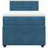 Cama box spring con colchón terciopelo azul 90x200