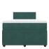 Cama box spring con colchón terciopelo verde oscuro 120x200