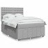 Cama box spring con colchón tela gris claro 140x190