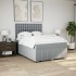 Cama box spring con colchón tela gris claro 140x190