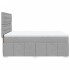 Cama box spring con colchón tela gris claro 140x190