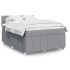 Cama box spring con colchón tela gris claro 160x200