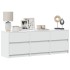 Mueble de TV con LED madera de ingeniería blanco 140x34x50