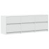 Mueble de TV con LED madera de ingeniería blanco 140x34x50