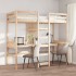 Cama alta sin colchón madera maciza de pino 90x190