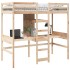 Cama alta sin colchón madera maciza de pino 90x190