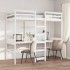 Cama alta sin colchón madera maciza de pino blanco 75x190