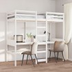 Cama alta sin colchón madera maciza de pino blanco 75x190 cm