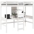 Cama alta sin colchón madera maciza de pino blanco 75x190