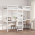 Cama alta sin colchón madera maciza de pino blanco 80x200