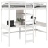 Cama alta sin colchón madera maciza de pino blanco 80x200