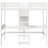 Cama alta sin colchón madera maciza de pino blanco 80x200