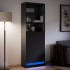 Aparador con LED madera de ingeniería negro 69x32,5x200