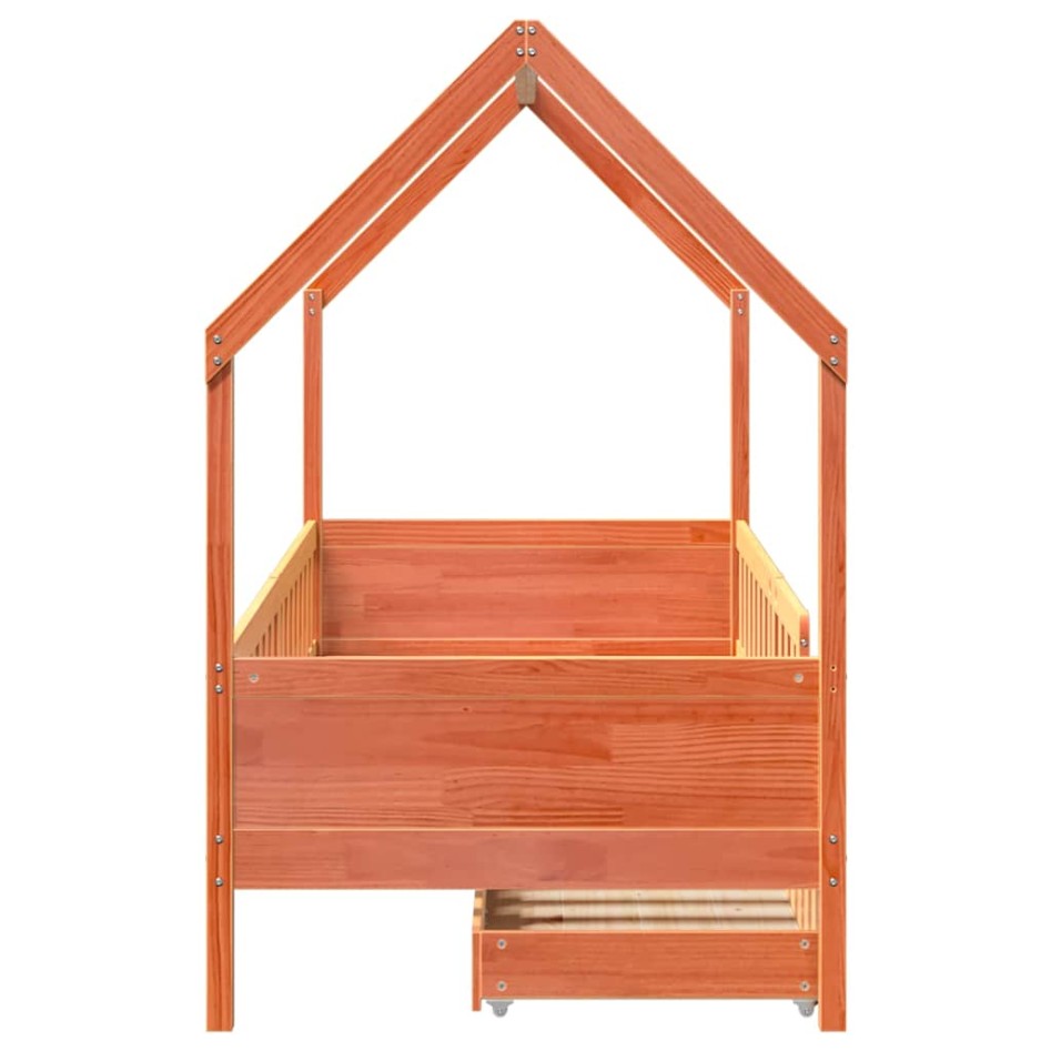 Estructura de cama para niños con cajones madera pino 80x200