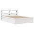 Estructura de cama con cabecero madera pino blanco 140x200