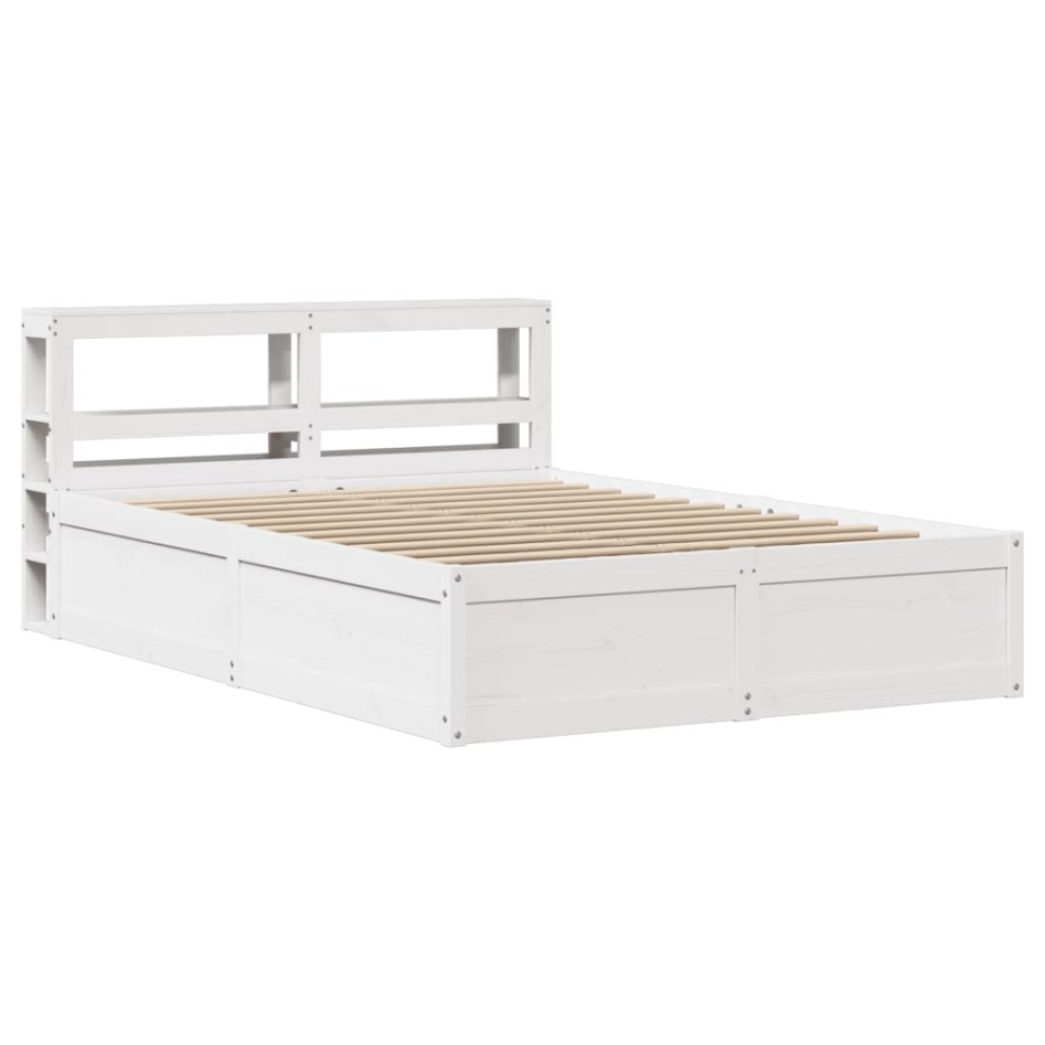Estructura de cama con cabecero madera pino blanco 140x190