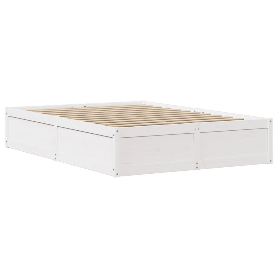 Estructura de cama con cabecero madera pino blanco 140x190