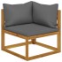 Set muebles de jardín 5 pzas con cojines madera maciza