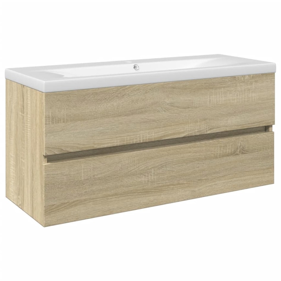 Set de muebles de baño 2 pzas cerámica y madera de