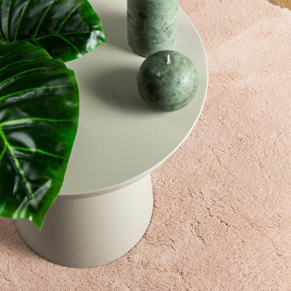 Alfombra de pelo corto suave lavable HUARTE rosado Ø 200