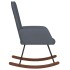 Silla mecedora de terciopelo gris