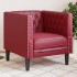 Sillón Chesterfield de cuero artificial rojo