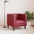 Sillón Chesterfield de cuero artificial rojo