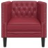 Sillón Chesterfield de cuero artificial rojo
