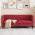Sofá Chesterfield de 2 plazas cuero artificial rojo