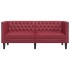 Sofá Chesterfield de 2 plazas cuero artificial rojo
