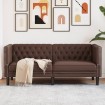 Sofá Chesterfield de 2 plazas cuero artificial marrón
