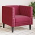 Sillón Chesterfield de terciopelo artificial rojo