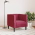 Sillón Chesterfield de terciopelo artificial rojo