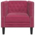 Sillón Chesterfield de terciopelo artificial rojo