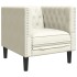 Sillón Chesterfield de terciopelo blanco
