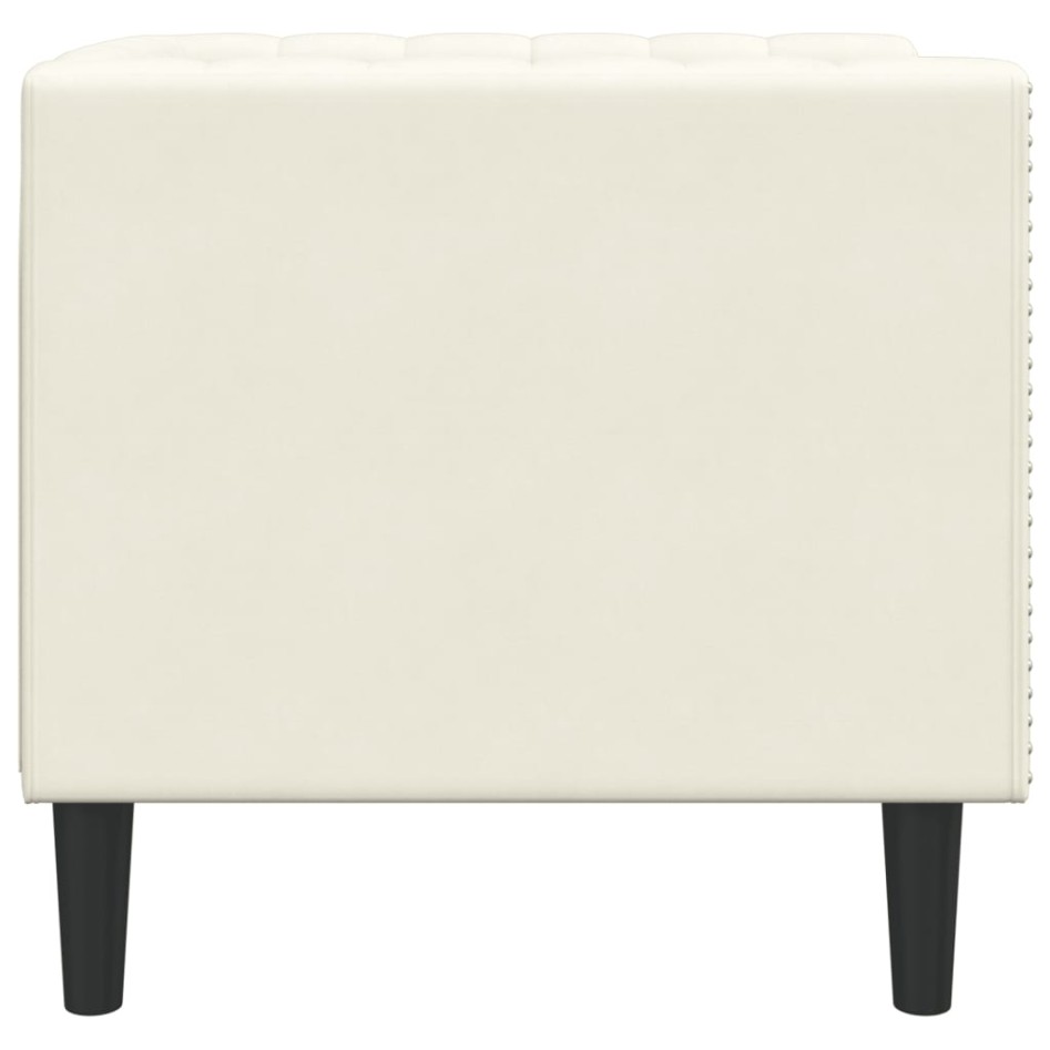 Sillón Chesterfield de terciopelo blanco