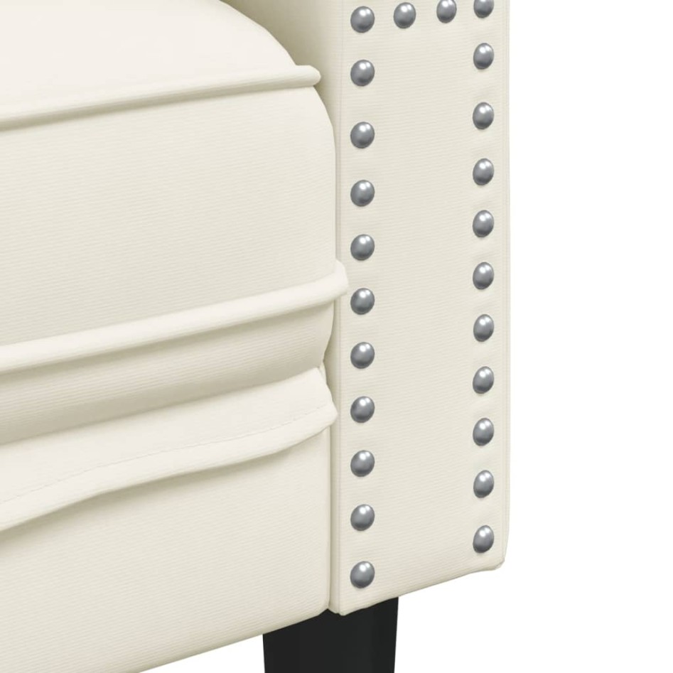 Sillón Chesterfield de terciopelo blanco