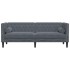 Sofá Chesterfield 3 plazas con cojines terciopelo gris