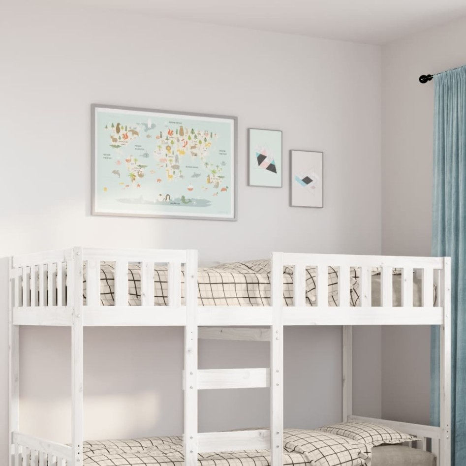 Cama para niños sin colchón madera maciza pino blanco 90x200