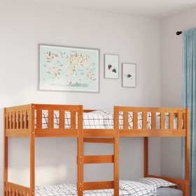 Cama de niños sin colchón madera maciza pino marrón 75x190