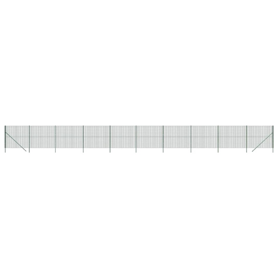 Cerca de alambre de acero galvanizado verde 1,6x25