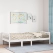 Cama para niños sin colchón madera maciza pino blanco 90x200 cm
