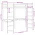 Cama alta sin colchón madera maciza pino marrón cera 80x200