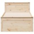 Cama sin colchón con cabecero madera maciza de pino 90x190